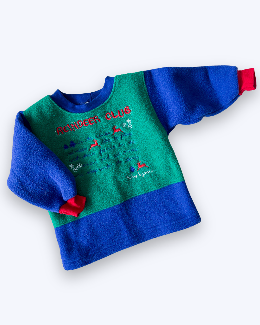 Vintage OshKosh Reindeer Club Fleece Jumper, approx 12-18m+
