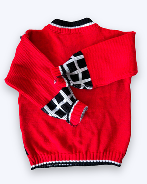 Vintage Graphic Cat & Bow Knit Jumper, approx 4-5 yrs