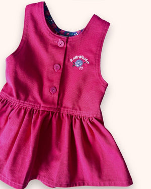 Vintage OshKosh Pink Flower Detail Dress, approx 12m