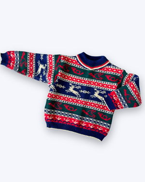 Vintage Christmas Knit Jumper, approx 3-4yrs