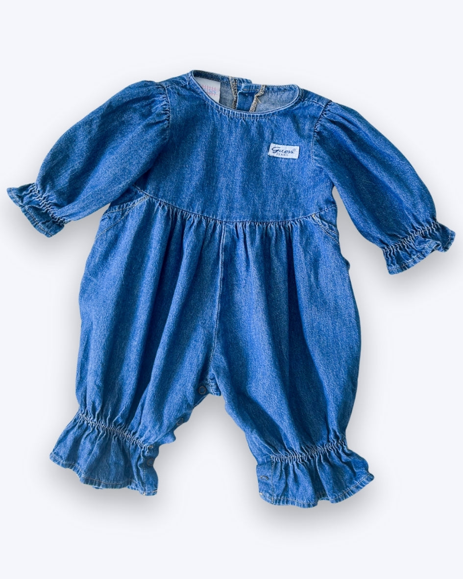 Vintage Guess Denim Bubble Romper, approx 3-6m+
