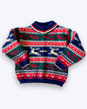 Vintage Christmas Knit Jumper, approx 3-4yrs