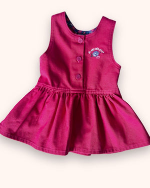 Vintage OshKosh Pink Flower Detail Dress, approx 12m