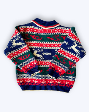 Vintage Christmas Knit Jumper, approx 3-4yrs