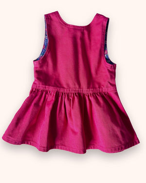 Vintage OshKosh Pink Flower Detail Dress, approx 12m