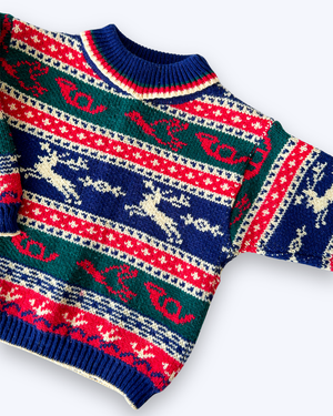 Vintage Christmas Knit Jumper, approx 3-4yrs