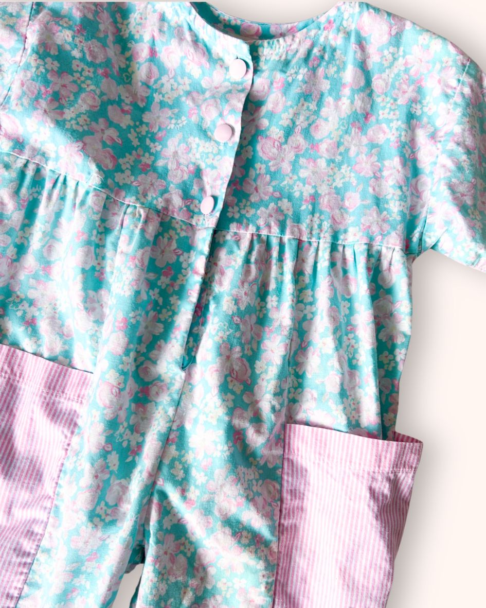 Vintage Flower & Stripe Romper, approx 18m