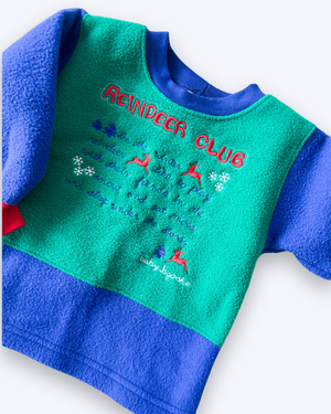 Vintage OshKosh Reindeer Club Fleece Jumper, approx 12-18m+