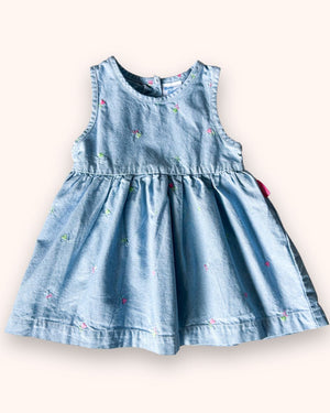Vintage OshKosh Embroidered Flowers Dress, approx 12-18m