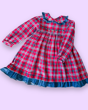 Vintage OshKosh Tartan Dress, approx 2-3yrs