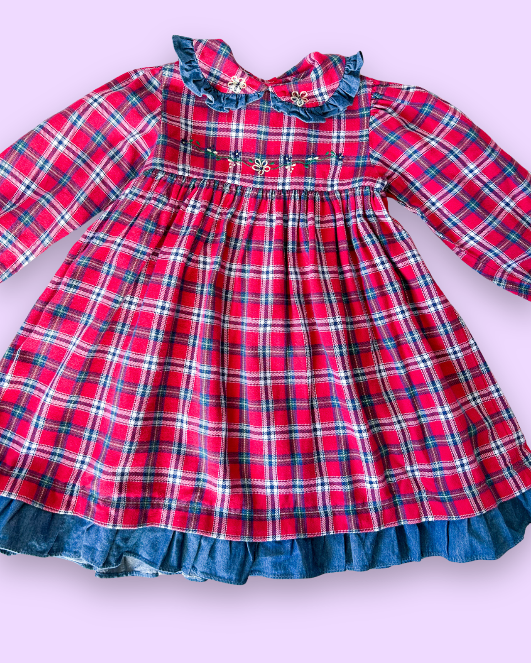 Vintage OshKosh Tartan Dress, approx 2-3yrs