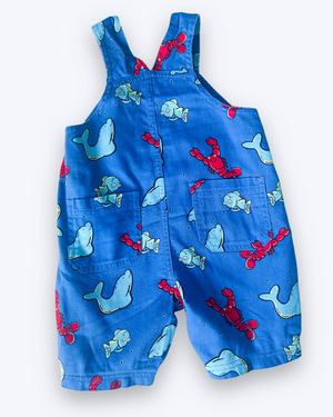Vintage (y2k) Under The Sea Shortalls, approx 6-12m