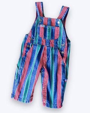 Vintage Lee Stripe Dungarees, approx 12m