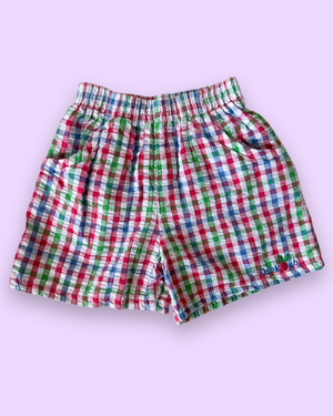 Vintage OshKosh Gingham Radish Shorts, approx 3-4+ yrs