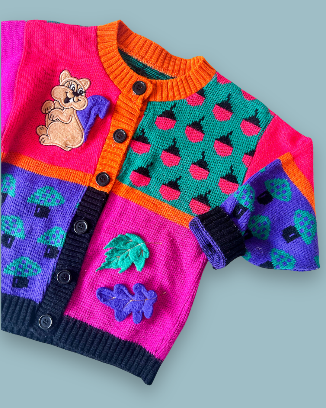 Vintage Autumn Brights Cardi, approx 3-5 yrs