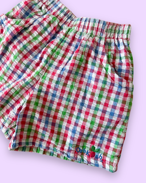 Vintage OshKosh Gingham Radish Shorts, approx 3-4+ yrs