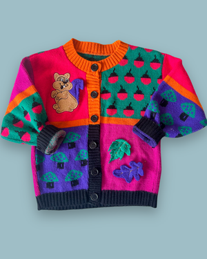 Vintage Autumn Brights Cardi, approx 3-5 yrs