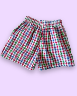 Vintage OshKosh Gingham Radish Shorts, approx 3-4+ yrs
