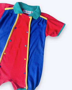 Vintage Primary Colour Romper, approx 2-3 years