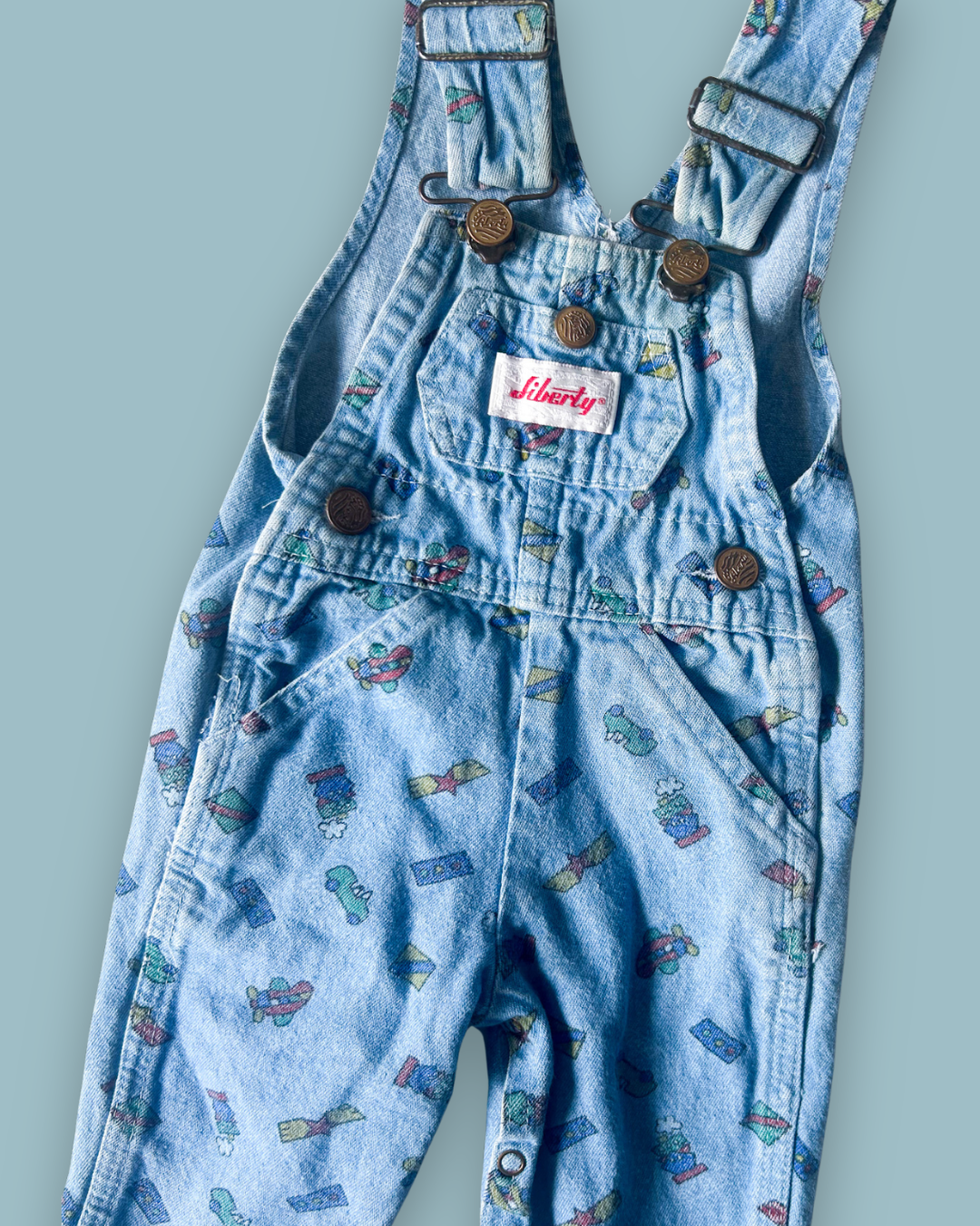 Vintage Liberty Transport Dungarees, approx 6-12m