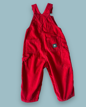 Vintage Winnie The Pooh Snowy Dungarees, approx 12-18m