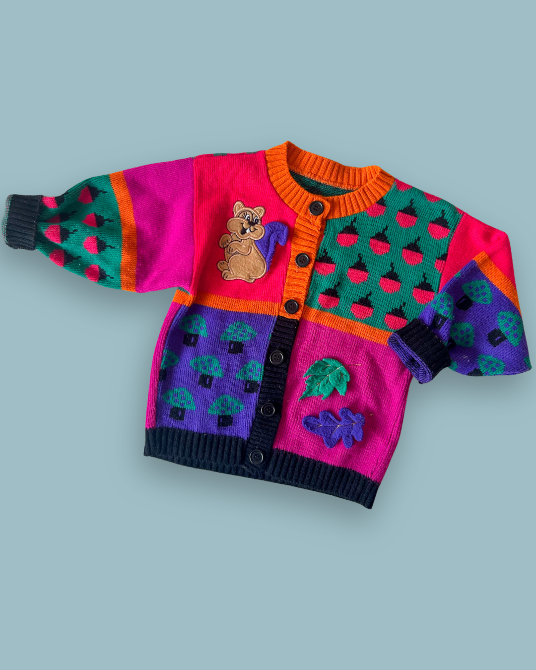 Vintage Autumn Brights Cardi, approx 3-5 yrs
