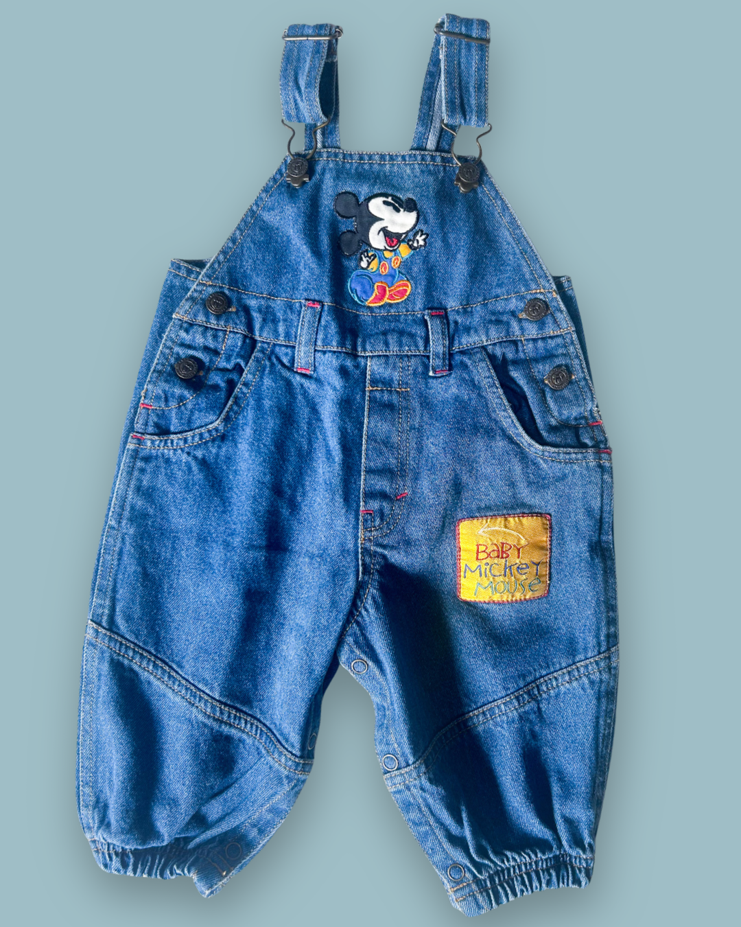 Vintage Baby Mickey Dungarees, approx 6-12m