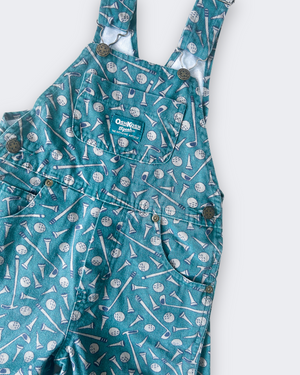 Vintage OshKosh Golf Print Shortalls, approx 4-5+yrs