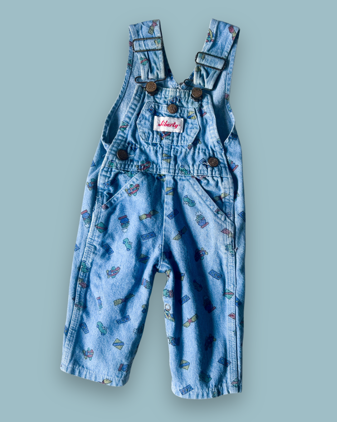 Vintage Liberty Transport Dungarees, approx 6-12m