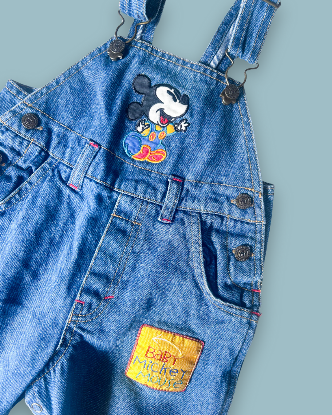 Vintage Baby Mickey Dungarees, approx 6-12m
