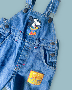 Vintage Baby Mickey Dungarees, approx 6-12m