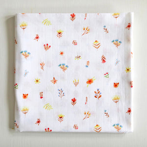 Cotton Muslin Swaddle Blanket, Flowers